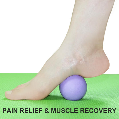 Hard Lacrosse Ball Massage Ball Therapy. Firm Trigger Point Massager Tool for Deep Tissue Yoga Physiotherapy Myofascial Release Muscle Relax Plantar Fasciitis Pain Relief (2 Pack) (Purple)