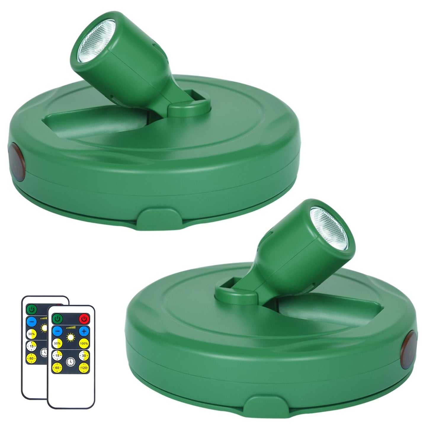 HAMVIDNE LED Spotlight, Battery Powered Picture Lights, Uplight Indoor, Puck Lights with Remote, Plant Spot Light for Wall Art Display Dartboard Painting Artwork Accent Closet-Green