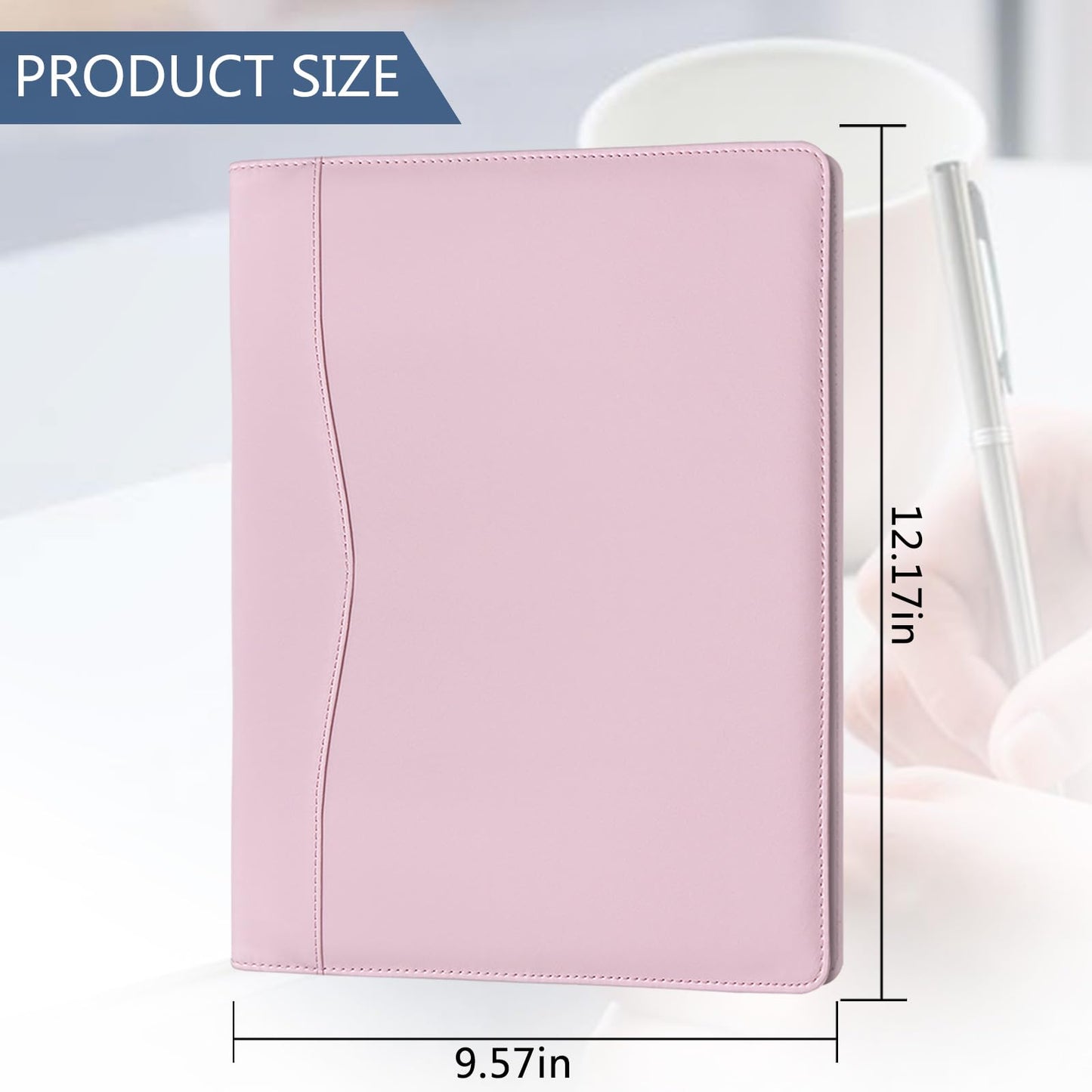 Padfolio Portfolio Organizer Legal Pad Holder Padfolio Folder Leather Portfolio Storage Clipboard Notepad with Cover for Letter Size A4 Writing Pad for Business and School Office