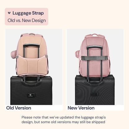 BabbleRoo Diaper Bag Backpack - Travel Large Baby Diaper Bag with Changing pad, Waterproof Baby Bags for Mom & Dad, Unisex Bags with Pacifier Case, Luggage Strap & Stroller Clips– Pink