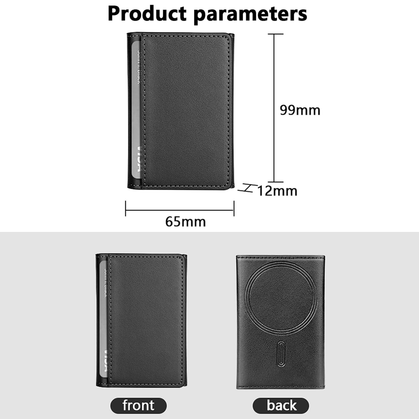 SQMCase Designed for MagSafe Wallet Magnetic Card Holder Compatible with MagSafe Phones and Cases,Phone Wallet for iPhone 17/16/15/14/13/12/ Pro/Max/Plus (Black)