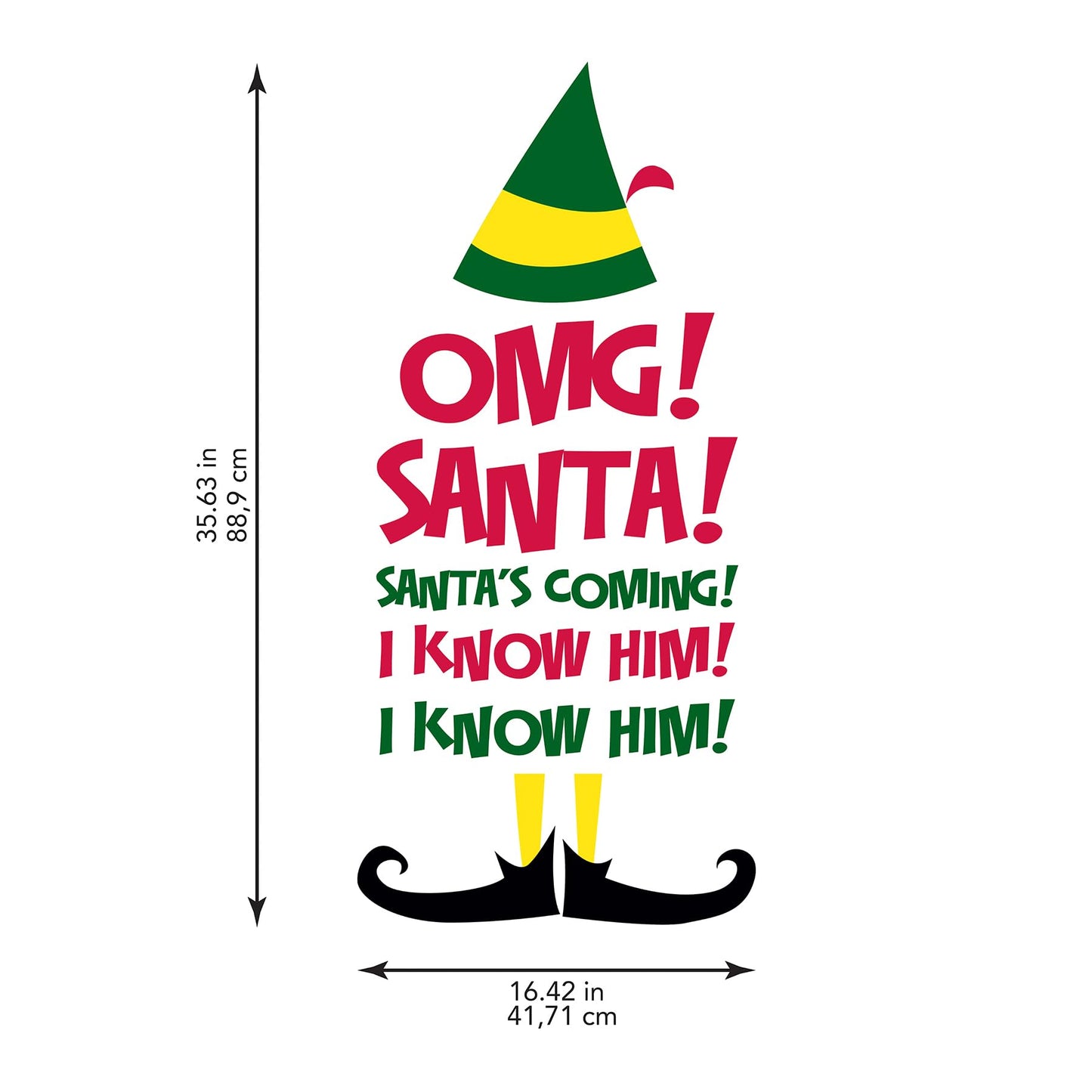 Buddy The Elf Santa I Know Him Peel and Stick Wall Quote Decals By RoomMates, RMDM5551