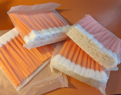 Foam Cleaning Swabs - Lint-Free Precision Swabs for Electronics, Camera & Lens Cleaning | 200pcs Orange