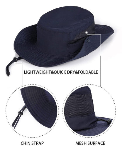 Zylioo Large UPF 50+ Sun Hat for Men & Women, Lightweight Adjustable Boonie Hat, Foldable Cooling Safari Fishing Hat