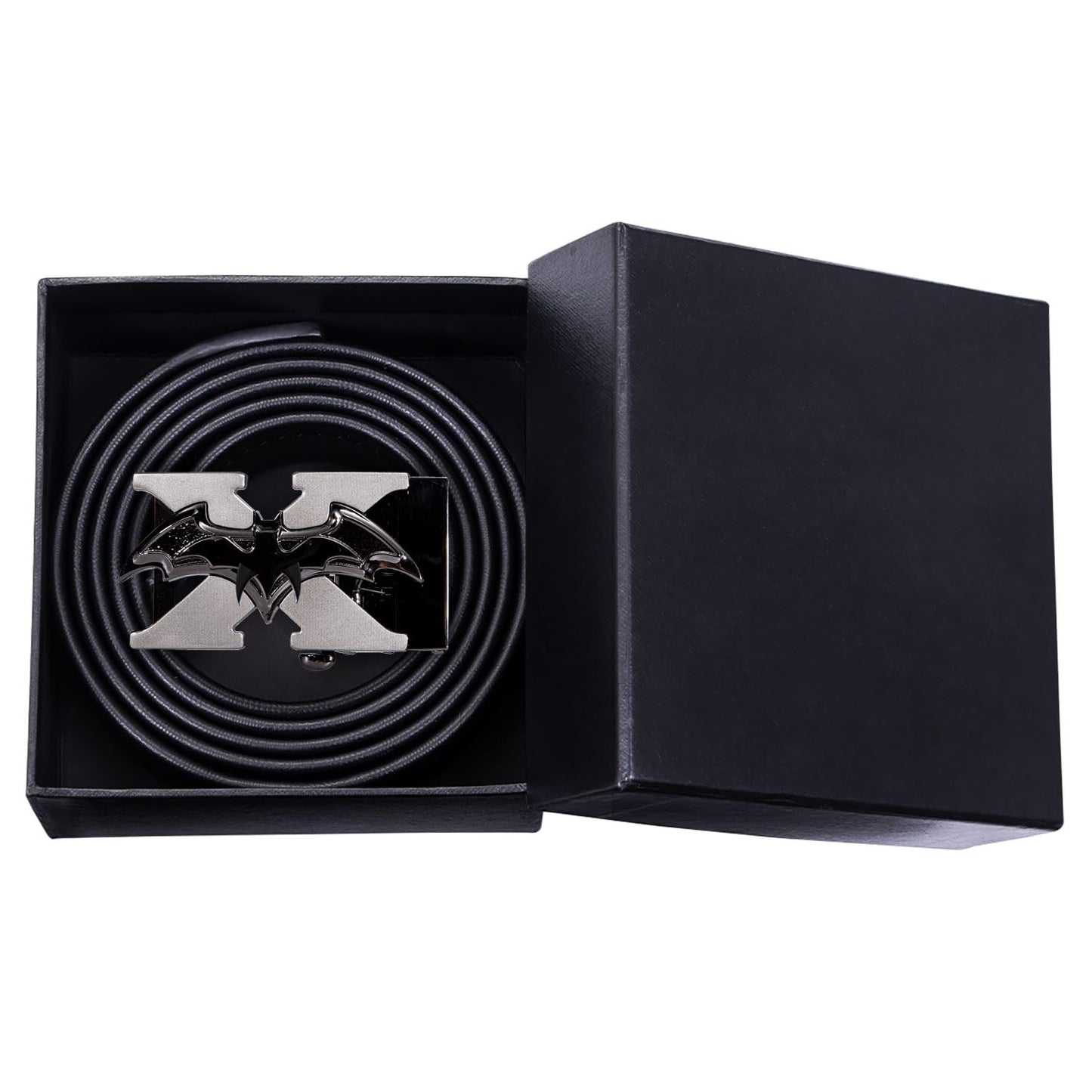 Dubulle Men Designer Belt Genuine Leather Black Fashion Adjustable Sliding Automatic Buckle for Casual Party Gift