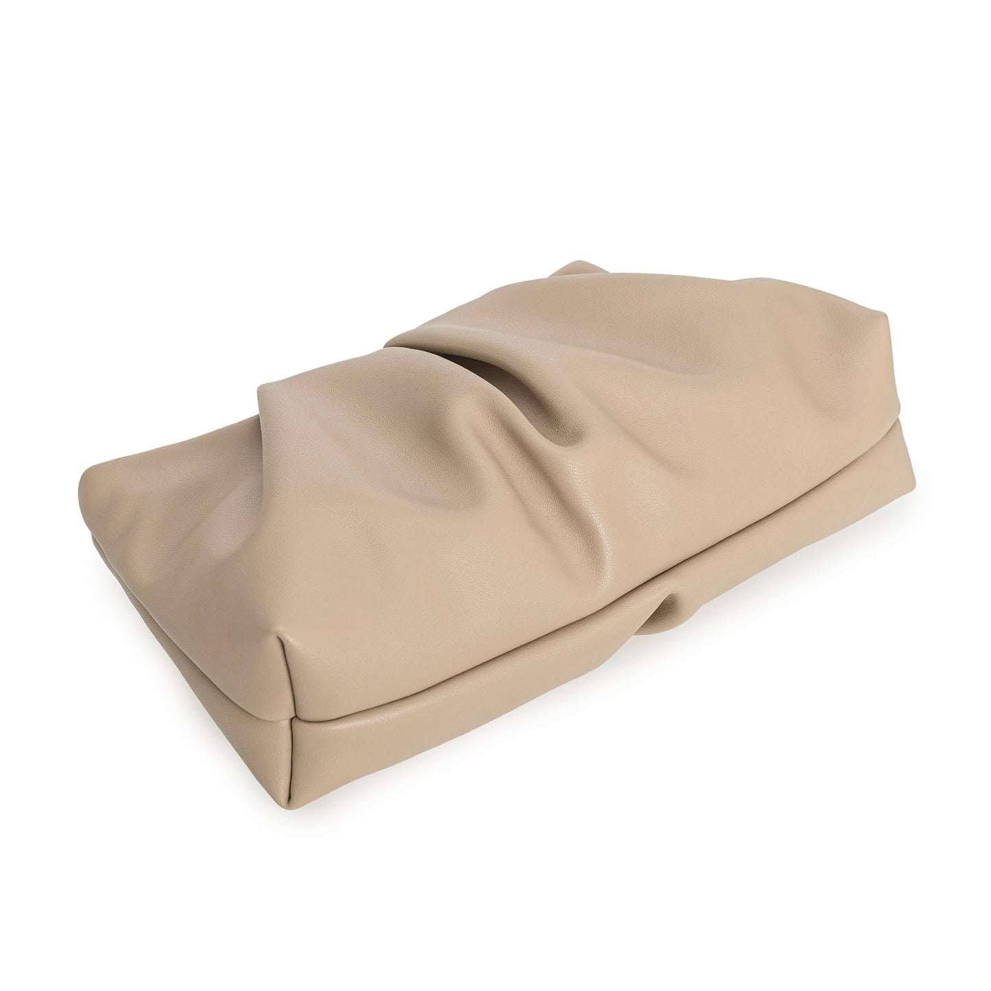 CHARMING TAILOR Women Clutch Bag Dressy Formal Handbag Pleated PU Clutch Purse for Cocktail Prom Wedding Party (Taupe)