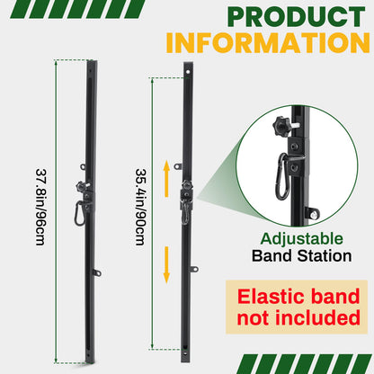 Wonderjune Resistance Bands Wall Mount System Adjustable Wall Anchor 35.5in Metal Gym Station for Exercises Home Fitness Workout Athletic Training,Resistance Bands Not Included