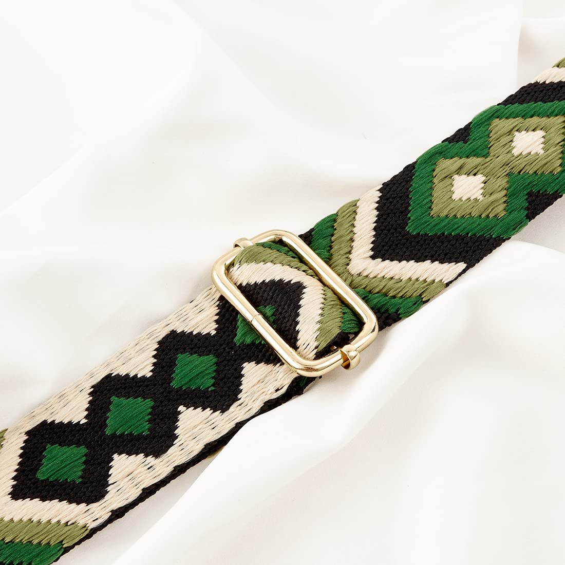 TANOSII Wide Purse Strap Adjustable Replacement Shoulder Crossbody Strap Handbag Strap Black Green Argyle