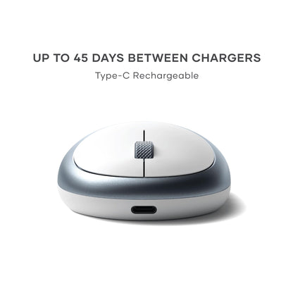 Satechi M1 Wireless Bluetooth Mouse, USB-C Rechargeable, Compact & Portable, for MacBook Air/Pro M4, iPad Air/Pro M4/M3, iPad mini, Mac mini, iMac & Windows - Space Gray