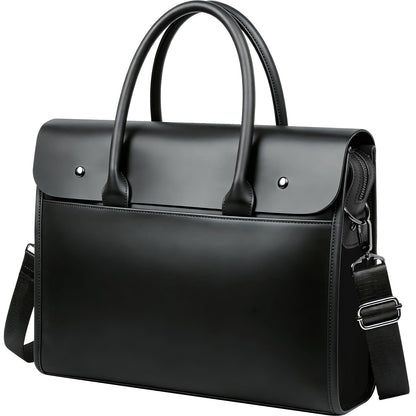 MONAHITO Laptop Briefcases Bag for Men - Vegan Leather Messenger Satchel Office Bags for Men with Shoulder Strap