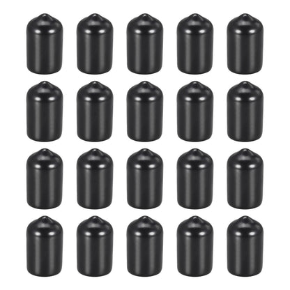 DMiotech 20 Pack 3/8" ID Black Screw Thread Protectors Rubber End Caps Bolt Covers for Screw Bolt Furniture Pipe
