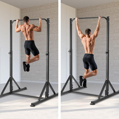 ONETWOFIT Pull Up Station, Power Tower Adjustable Pullup Bar Multifunction Strength Training Workout Gym Equipment Free Standing Chin up Bar for Home Outdoor, Support 440LBS (Black)