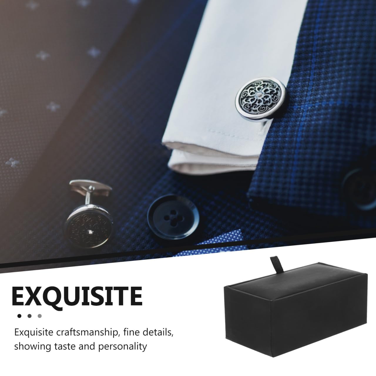 PRETYZOOM 5pcs Cufflink Box, Pu Leather Cufflink Case, Small Flip-up Cuff Link Storage Boxes, Mens Small Jewelry Storage Holder for Travel, Business Trip