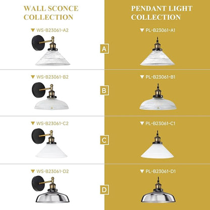 Vintage Wall Sconces Set of 2 Indoor 110V Hardwired Frosted Glass Wall Mounted Lamp Light Fixtures for Bathroom Vanity Kitchen Hallway Stairway, Anti-Rust Brushed Bronze Finish, E26 Base, WS-23061-C2