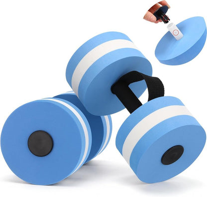 Water Dumbbells for Pool Exercise | EVA Foam Resistance Weights with Handle for Aqua Therapy & Fitness
