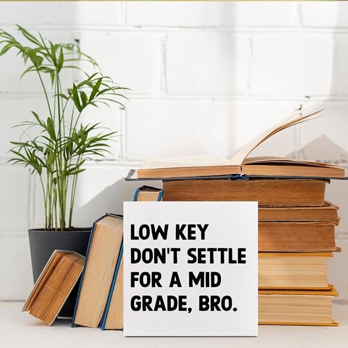 Funny Wood Box Sign, Classroom Decor Teacher Gifts Teacher Decor, Classroom Decorations Rustic Farmhouse Decor, College Living Room Office Indoor Desk Table Wall Decor Decorations, Wood Block Plaque