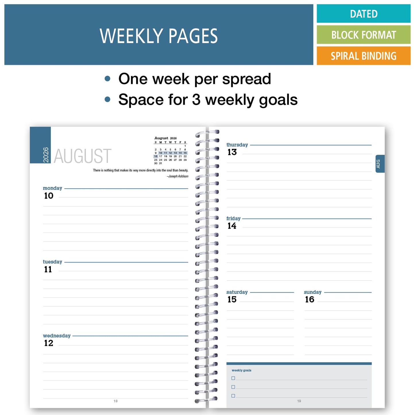 Elan Publishing Company Dated Student Planner for High School of College: Dated August 2026 - July 2027 (Black)