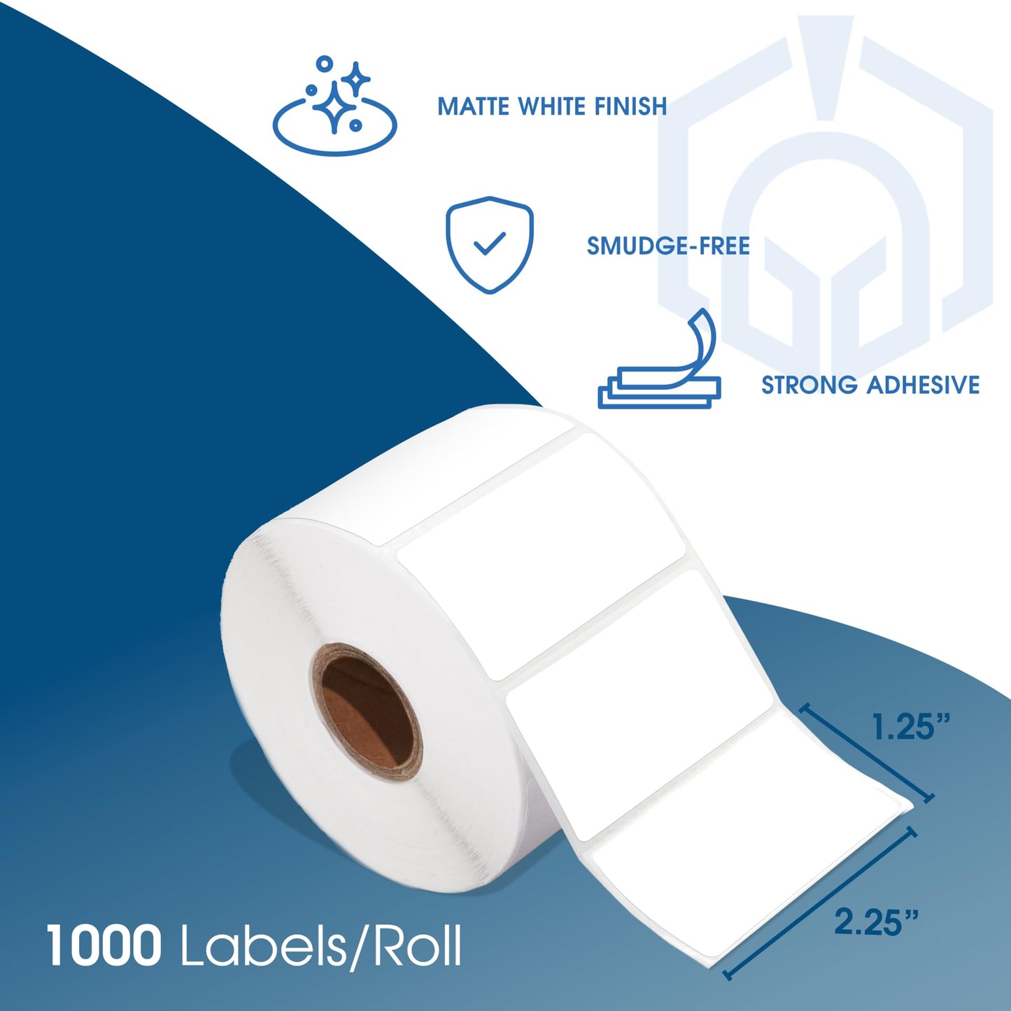Spartan Industrial - 2.25" X 1.25" Direct Thermal Labels (10 Rolls, 1000/Roll) Perforated Barcode Address Labels - Compatible with Rollo and Zebra Desktop Printers