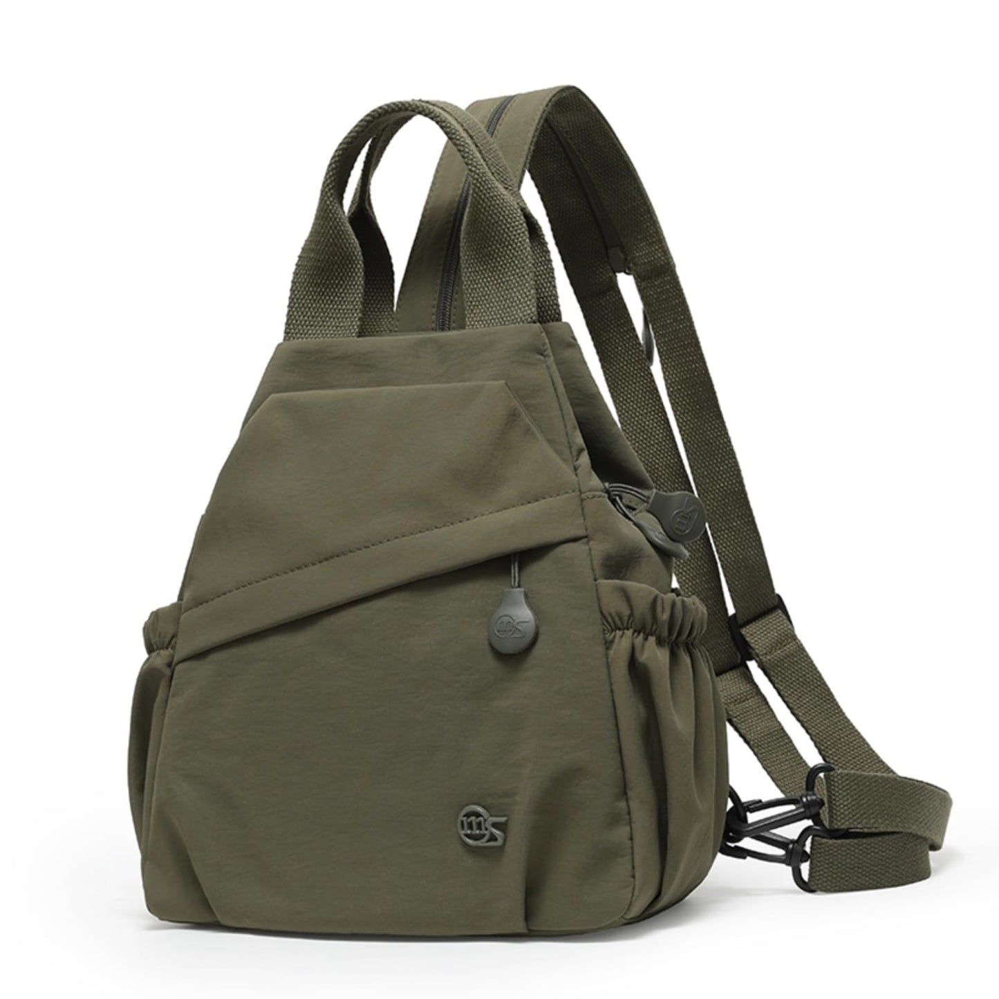 Wafybsre Convertible Sling Backpack for Women, Water-Resistant Lightweight Nylon Pack Hiking Travel Bag (Army green)