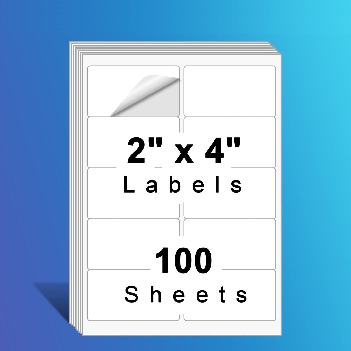2" x 4" Shipping Labels, Printable White Sticker Labels for Laser/Inkjet Printer Mailing Labels 8.5"*11" US Letter-White, 10 per Sheet Total 1000 Labels (100 Sheets)