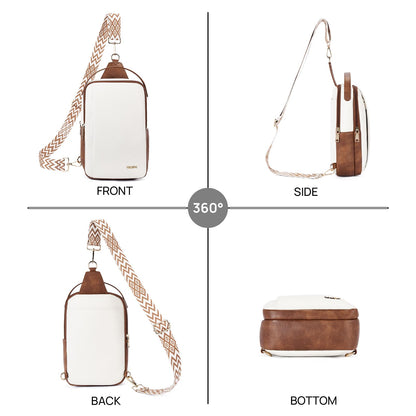 Telena Crossbody Sling Bags for Women, PU Leather Fanny Packs Cross Body Bag for Woman