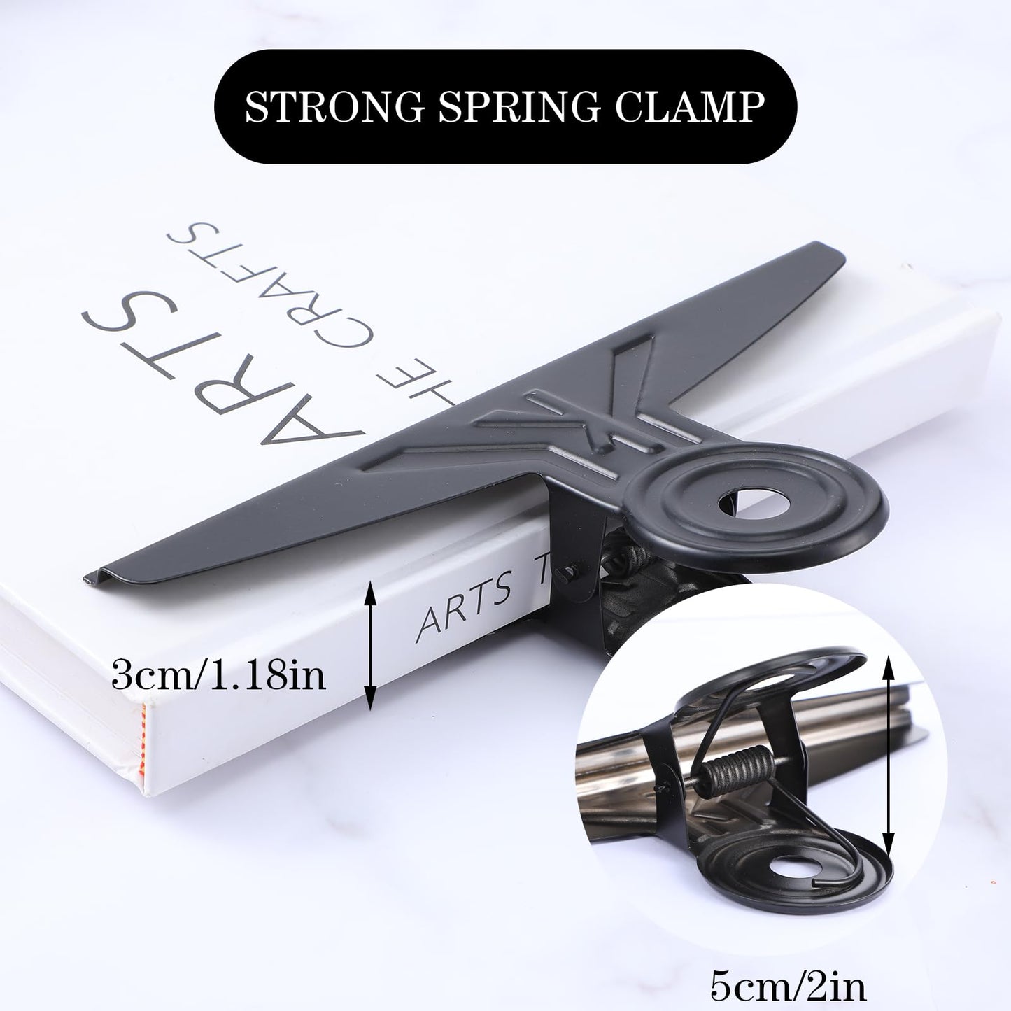 Extra Large Bulldog Clips, 5 Pack Metal Binder Clips Jumbo 7.9 Inches, Paper Clip Clamps for Chips and Other Food Bags, Papers, Drawings, Crafts, Photos at Home & Office & School (Black)
