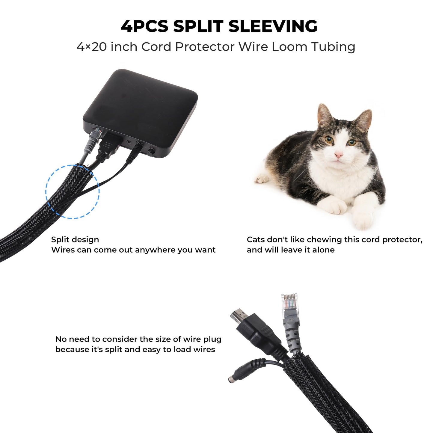 AORUICN Cable Management Organizer Kit, Desk Cable Organizer, Cable Management Under Desk, Wire Management and Cord Organizer for Home, Office, Standing Desk