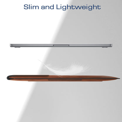 Fintie Sleeve Case for MacBook Air 15.3 M5 M4 M3 M2 A3448 A3241 A3114 A2941, MacBook Pro 16 A3428 A3429 A3403 A3186 A2991 A2485 A2780 A2141, Pro 15 A1707 A1990 - Slim Bag Cover with Stand (Brown)