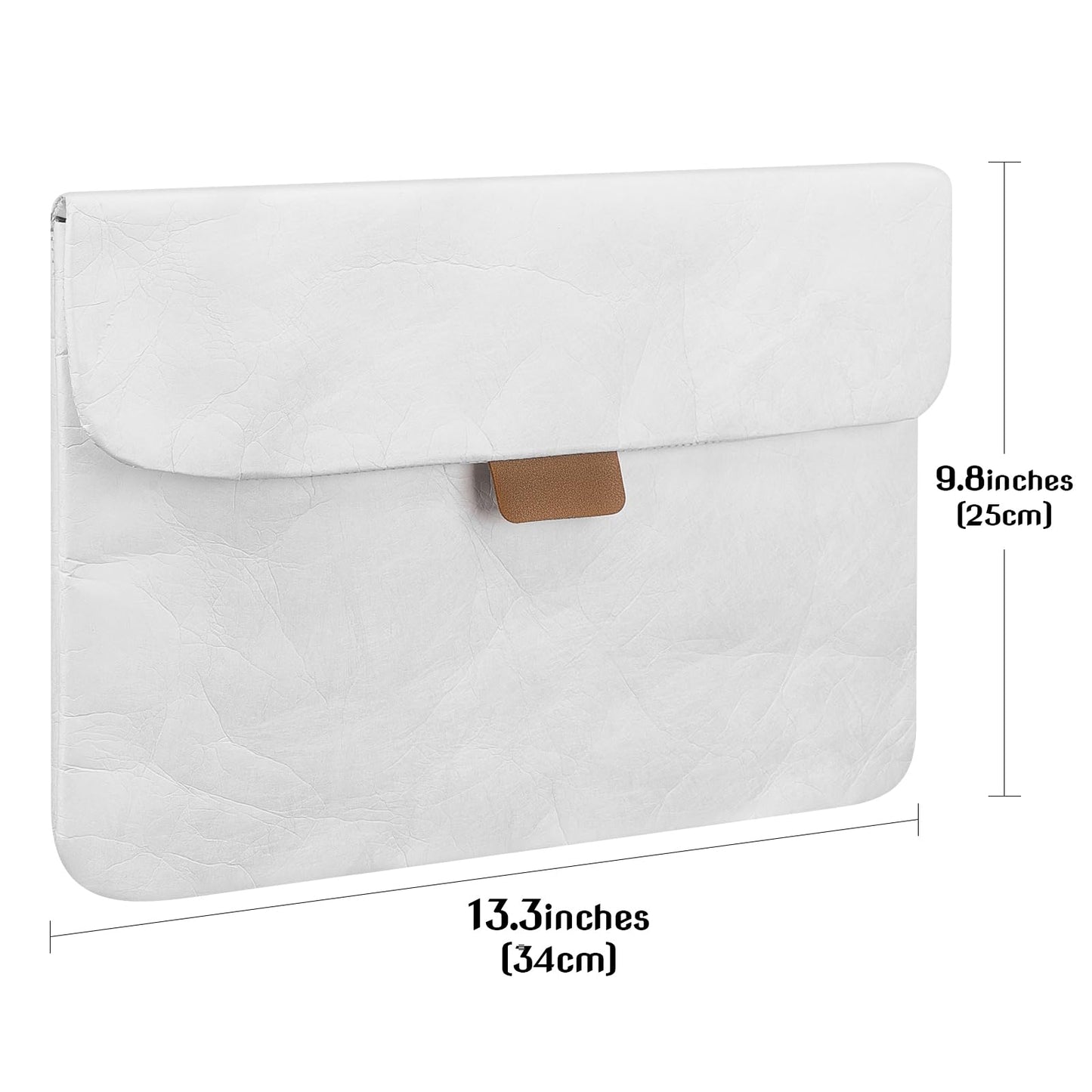 HannaFires Retro Paper Clutch Bag - Portable Tablet & Document Sleeve with Water Repellent Liner for Work, School & Gift (White)