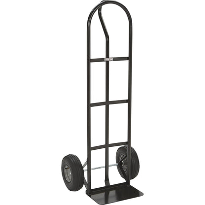 Ironton Steel Pneumatic Hand Truck Dolly, 600-Lb Capacity, Heavy-Duty Steel Frame, 10-in Pneumatic Tires, P-Style Handle, 14" x 8.5" Toe Plate