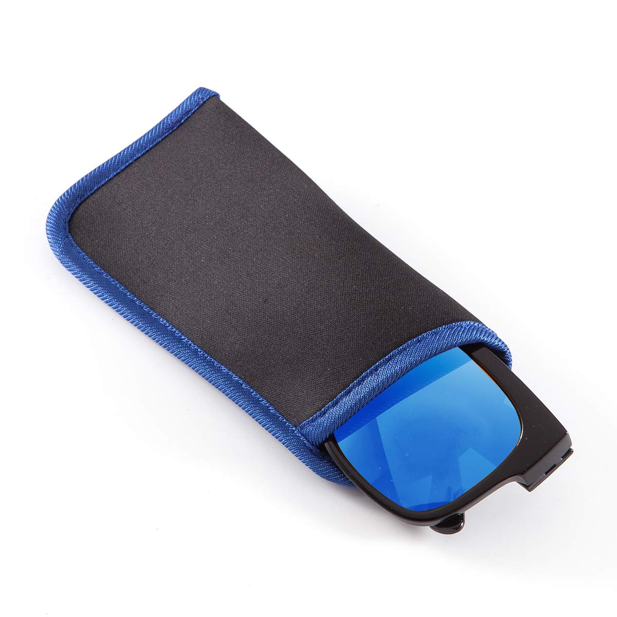 TRIUMPH VISION 3 Pack Reading Glasses Pouch - Soft Eyeglasses Bag Portable Neoprene Sleeve Eyewear Case (3 Pack, Blue Orange Red, Small)