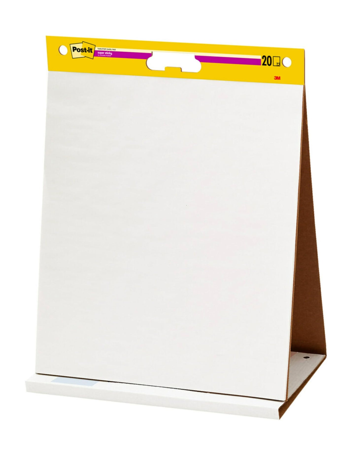Post-it Meeting Chart, 20 x 23 Inches, 20 Sheets Per Pad, 1 Pad, Portable, White, Primary Ruled Lines, Premium Self Stick Flip Chart Paper, Great for Teachers and Students, Built-in Easel Stand