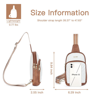 Telena Crossbody Sling Bags for Women, PU Leather Fanny Packs Cross Body Bag for Woman