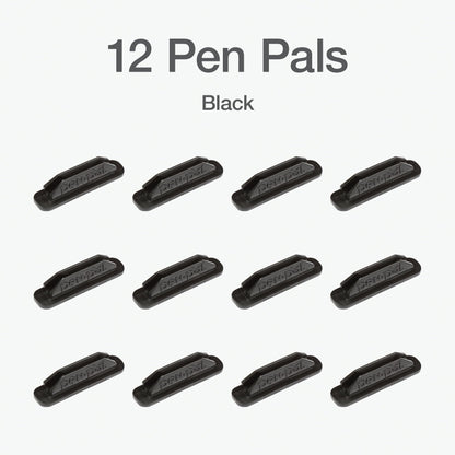 Tops Pen Pal Pen Holders, Flexible Pen Holder, Writing Tool Organizer, Office and Teacher Supplies, Sticks to Clipboards, Black, 12 Pack (1009286)