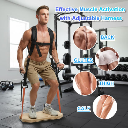 J Bryant Adjustable Squat Harness Vest with Padded Shoulder Support, Quick‑Release Buckle & E‑Hook for Full‑Body Strength Training, Resistance Bands & Board Not Included