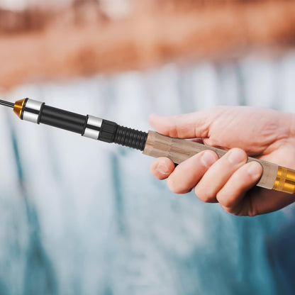 Toyvian Telescopic Ice Fishing Rod Mini Ultra-Light Fishing Pole 25.59In Compact Winter Tackle Tool with 2 Wear-Resistant Guides Reel Not Included
