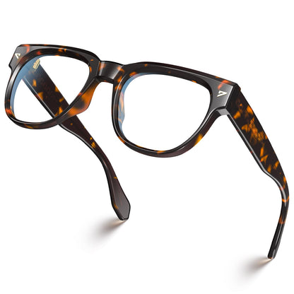 VISOONE Square TR90 Blue Light Blocking Glasses with Anti Glare Computer Glass Woman and Men SAGE