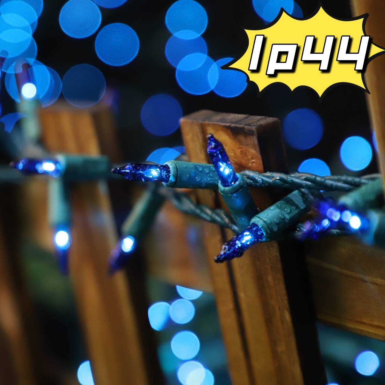 LAMPHOME Blue Christmas Lights,100Lights 19.6ft UL Certified Mini Bulb String Lights, Hanukkah Traditional Light for Outdoor Christmas Tree Garden Holiday Party Patio Wedding Garland Decor