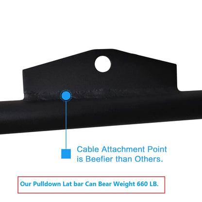 Cable Machine Lat Pulldown Attachments - 29/39/48 Inch Wide Grip Bar with Non-slip Handle for Home Gym Tricep Training (K Bar Length 48 Inch)