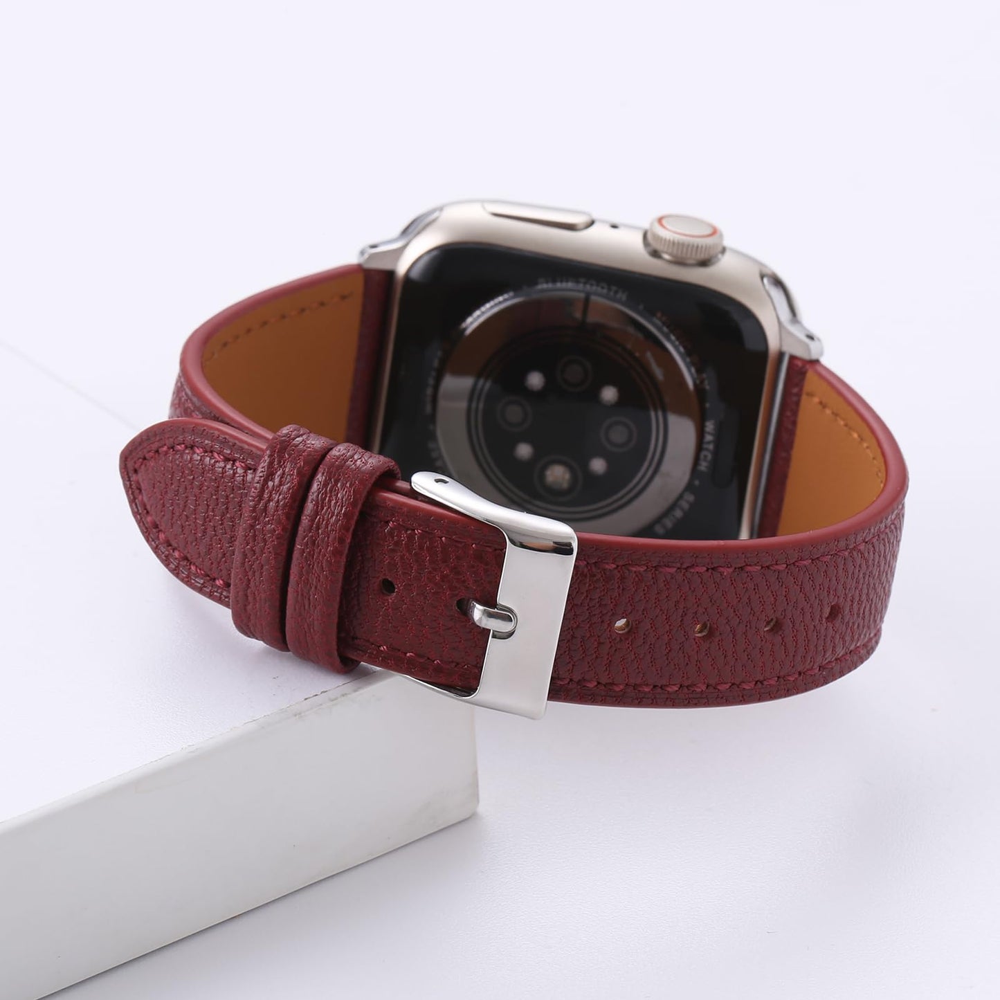 Thin Slim Soft Goatskin Women Leather Watch Bands for Apple Watch 38mm 40mm 41mm 42mm, Small Wrist Watch Band Lightweight Elegant Replacement Straps Compatible with iWatch SE 11 10 9 8 7 6 5 4 3 2 1
