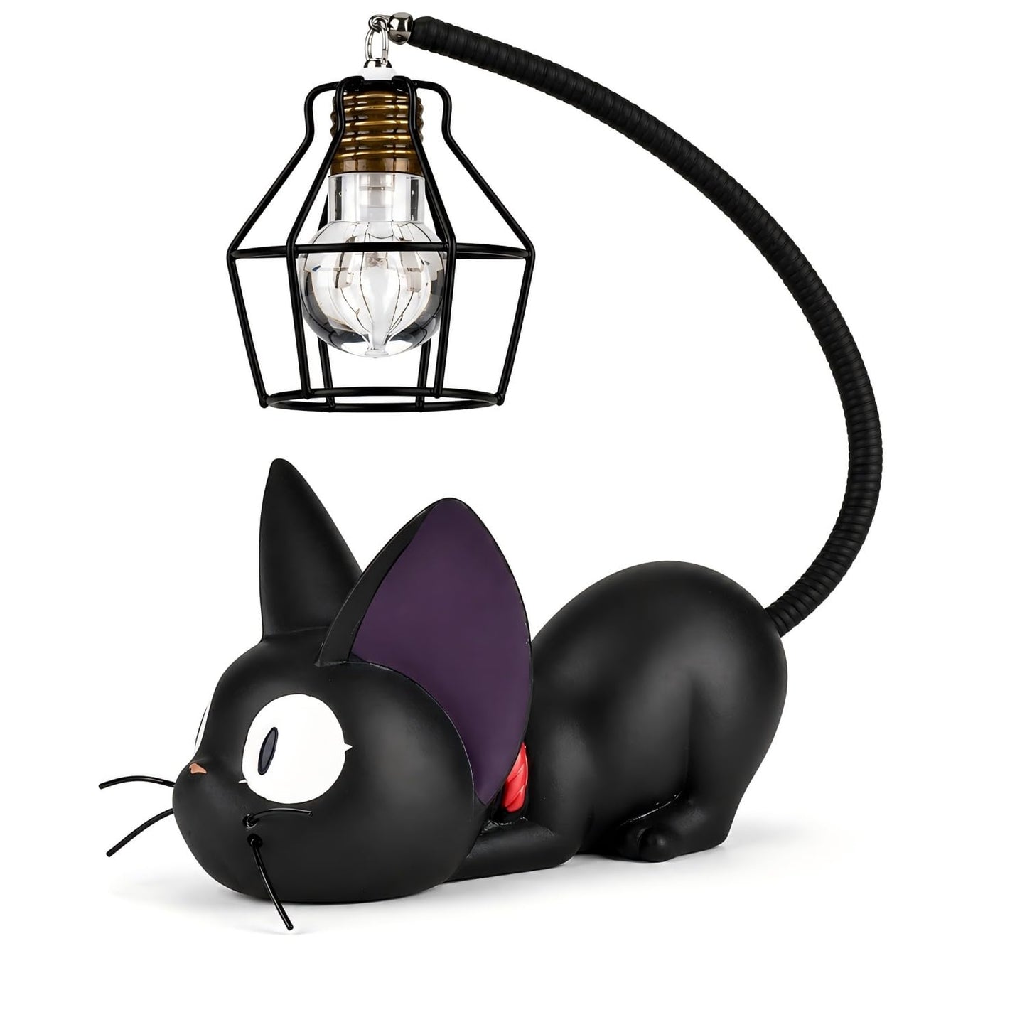 OVANUS Jiji Cat Lamp, Kiki's Delivery Service Night Light, Studio Ghibli Inspired Resin Black Cat Lamp for Bedroom Desk Shelf Decor, Gift for Anime Fans