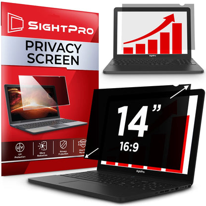 SightPro 14 Inch 16:9 Laptop Privacy Screen Filter - Privacy Shield and Anti-Glare Protector