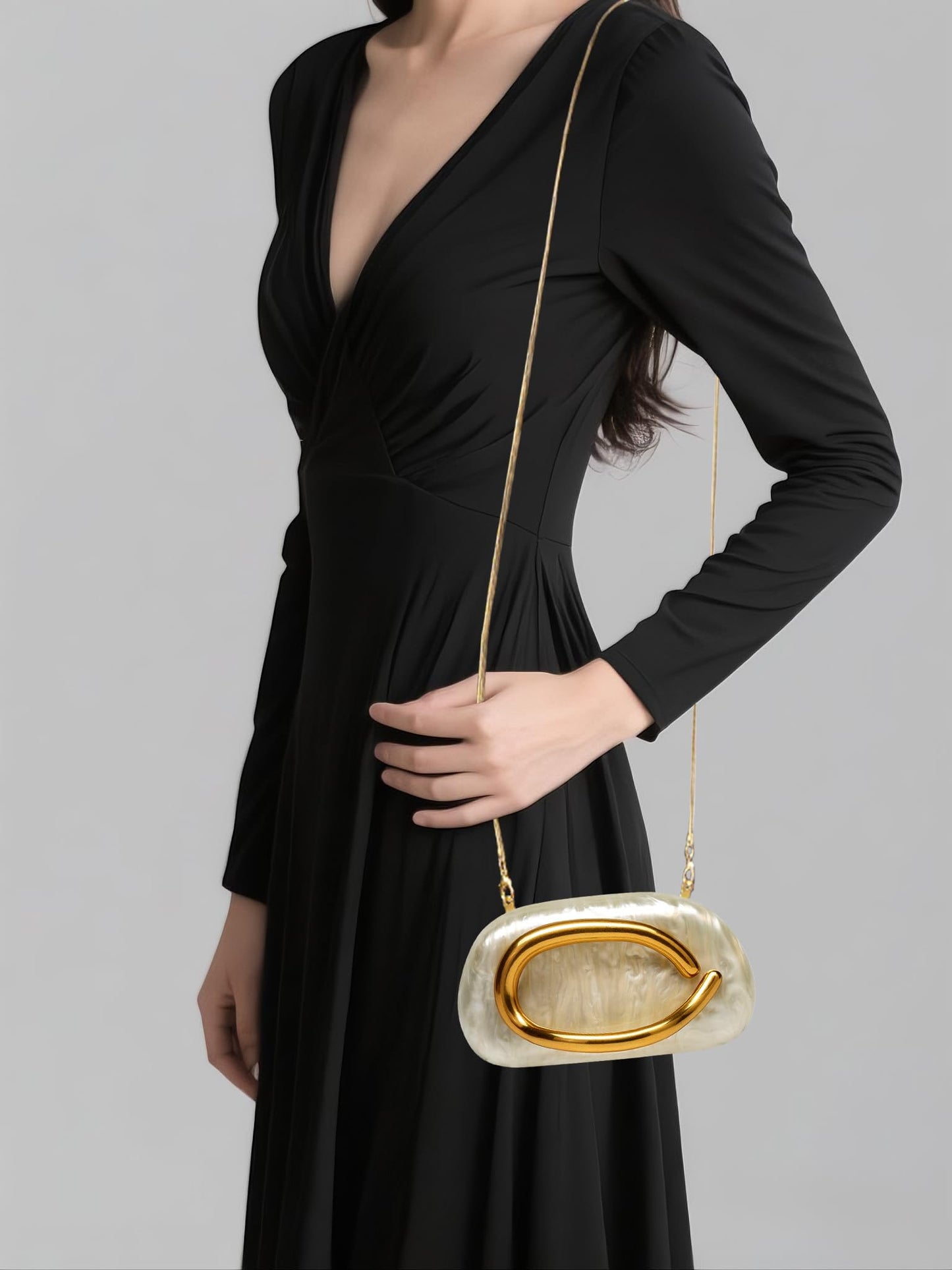 MR Clutch Purses for Women Gold Purse PU Leather Evening Clutch Purses for Women Wedding Purse Cocktail Party Prom