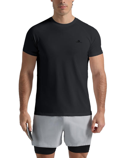 Pioneer Camp Mens Moisture Wicking Running Workout Shirt Performance Athletic T-Shirts UPF 50+ Short Sleeve Active Gym Tops