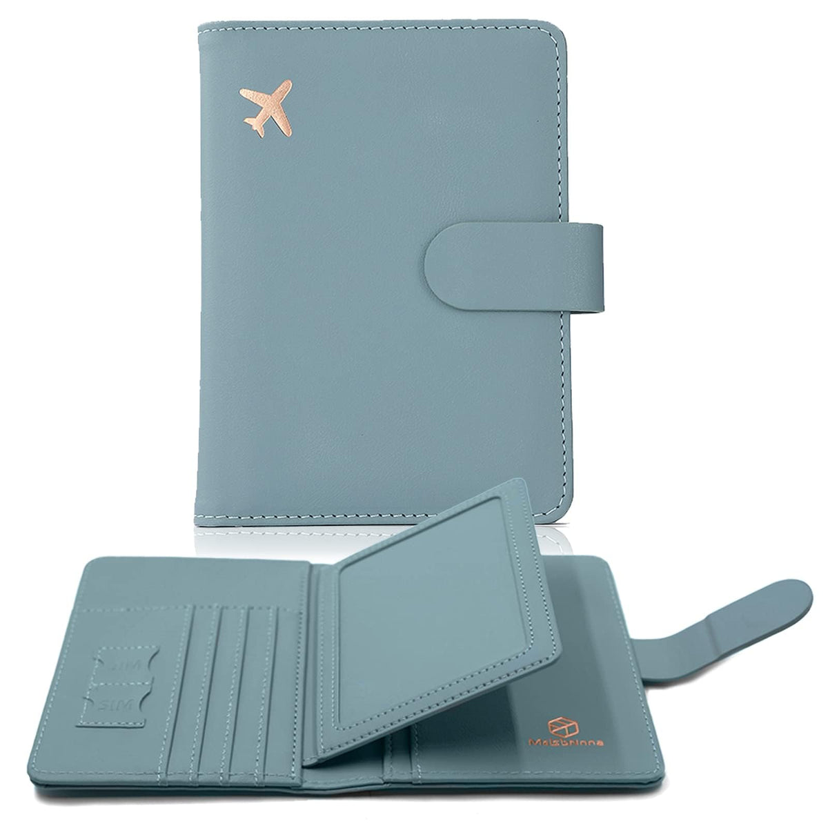 Melsbrinna Rfid Passport Holder for Travel women/Men, Cute Passport Wallet Rfid Blocking Card Slots, Rfid Passport Cover/CaseTravel Wallet, Passport Book Holder (1, Green2)