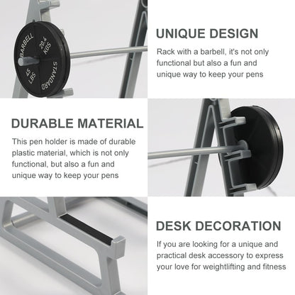 QWLWBU Barbell Rack Pen Holder, Squat Rack Pen Holder for Fitness Enthusiasts and Weightlifting Fans, Gym Theme Decorations Gift, Fun Desk Accessories (As Shown)