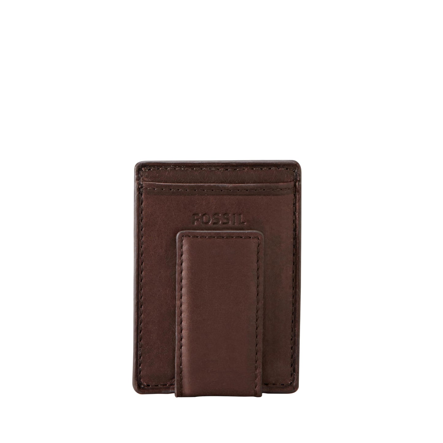 Fossil Men's Ingram Leather Magnetic Card Case with Money Clip Wallet, Slim Wallet for Men, Brown