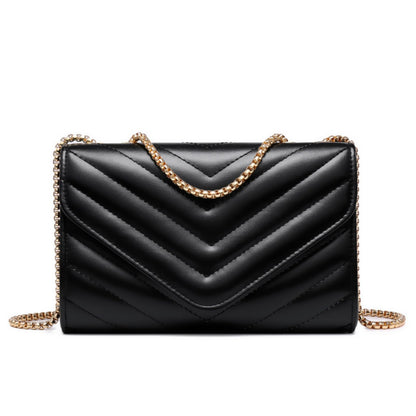 Dasein Women Small Quilted Crossbody Bags Stylish Designer Evening Bag Clutch Purses and Handbags with Chain Shoulder Strap (Black)