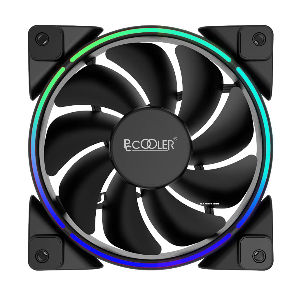 PCCOOLER 3-in-1 ARGB Cooling Fans KIT with Controller for Desktop Computers, 4.92 inches, 2000 rpm, 29.1 decibels