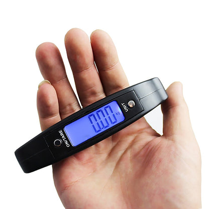 Odowalker Handheld Portable Digital Luggage Scale with Grip, 110Lb/50kg Digital Hanging Luggage Scale Travel Portable Electronic Weighing Suitcase and Bag, Black, Big Handle